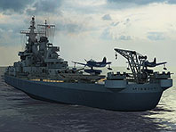 Battleship Missouri 3D screensaver screenshot. Click to enlarge