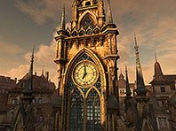 Captura de pantalla del salvapantallas 3D de la Torre del reloj. Click para agrandar