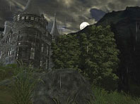 Captura de pantalla del salvapantallas 3D del Castillo oscuro. Click para agrandar