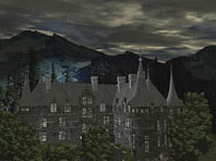 Captura de pantalla del salvapantallas 3D del Castillo oscuro. Click para agrandar
