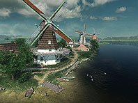Holländische Windmühlen 3D Bildschirmschoner Screenshot. Klicken zum Vergrößern.