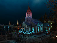 Halloween Village screensaver screenshot. Click to enlarge