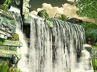 Mayan Waterfall 3D screensaver screenshot. Click to enlarge