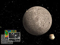 Captura de pantalla del salvapantallas Mercurio 3D. Click para agrandar