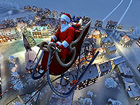 Captura de pantalla del salvapantallas 3D de Papá Noel. Click para agrandar