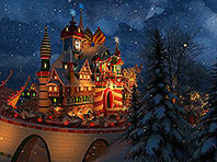 Captura de pantalla del salvapantallas 3D del Castillo de Papá Noel. Click para agrandar