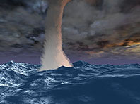 Captura de pantalla del salvapantallas 3D de Tormenta marina. Click para agrandar
