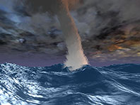 Captura de pantalla del salvapantallas 3D de Tormenta marina. Click para agrandar