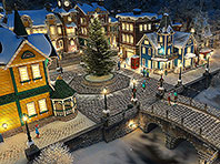 Snow Village 3D screensaver screenshot. Click to enlarge