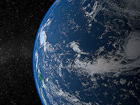 Captura de pantalla del salvapantallas Planeta Tierra 3D. Click para agrandar