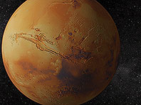 Captura de pantalla del salvapantallas 3D de Marte. Click para agrandar