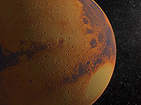 Captura de pantalla del salvapantallas 3D de Marte. Click para agrandar