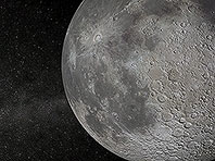 Captura de pantalla del salvapantallas Luna 3D. Click para agrandar