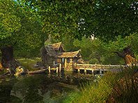 Watermill 3D screensaver screenshot. Click to enlarge